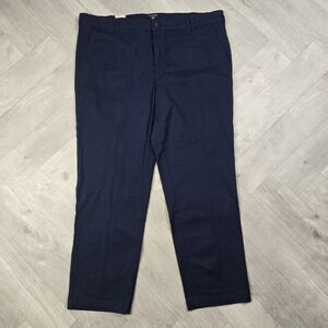 New! Dockers 42X32 Chino Khaki Straight Fit Stretch Navy Blue Pants Career Work
